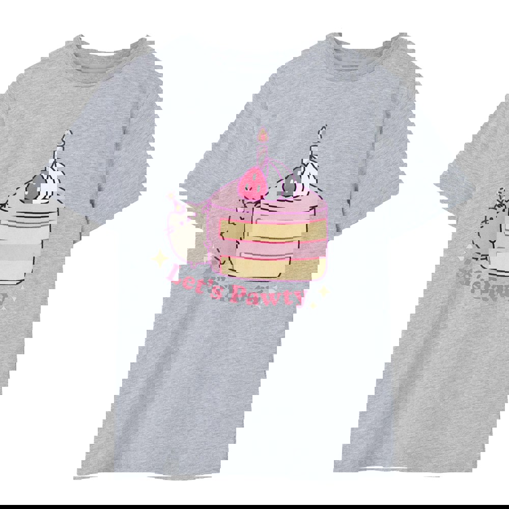 Pusheen Girls Let´s Pawty T-Shirt - Grey Marl