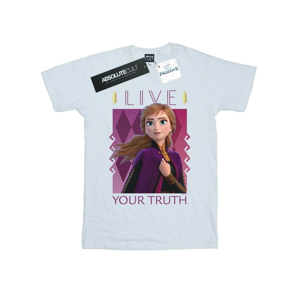 Disney Mens Frozen 2 Anna Live Your Truth T-Shirt - White