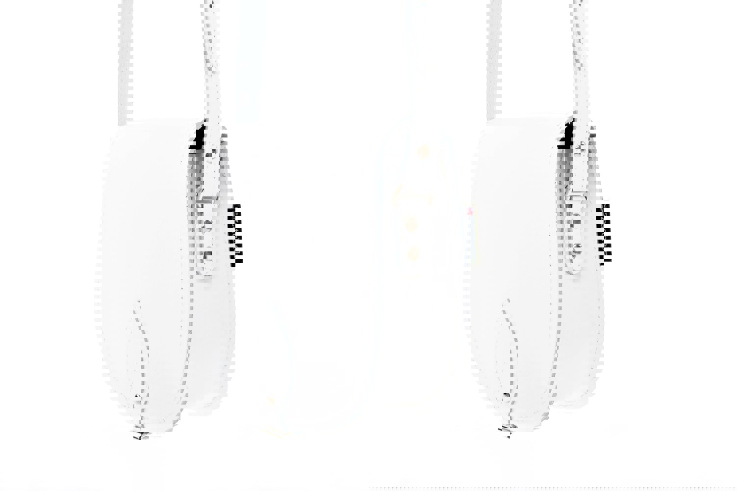 Zatchels Handmade Leather Saddle Bag - White