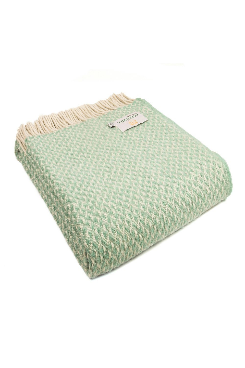 HomeSpace Direct 100% Pure British New Wool Diamond Throw Blanket Made in Wales