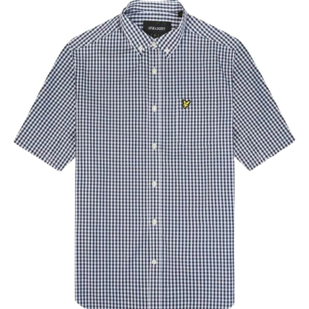 Lyle & Scott Lyle Scott Short Sleeve Slim Fit Navy Gingham Shirt