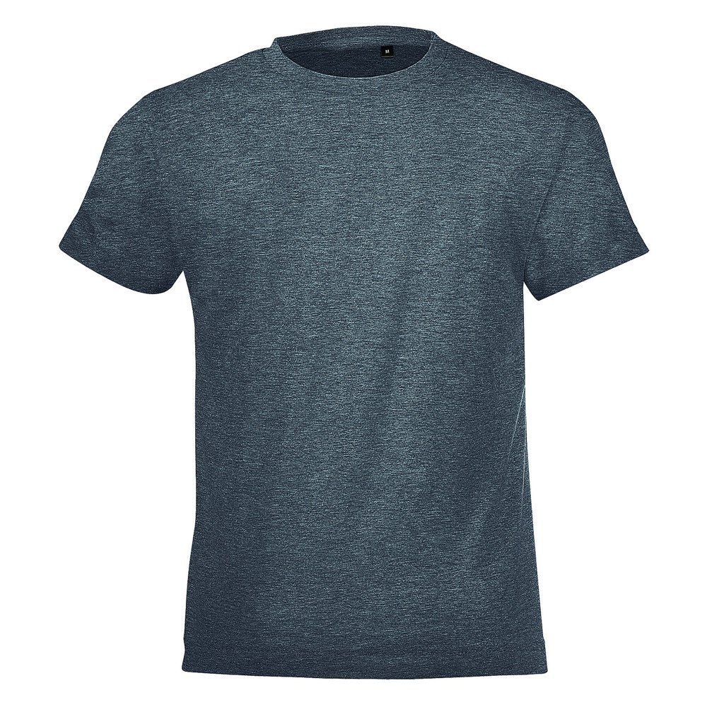 SOLS Childrens/Kids Regent Short Sleeve Fitted T-Shirt - Heather Denim