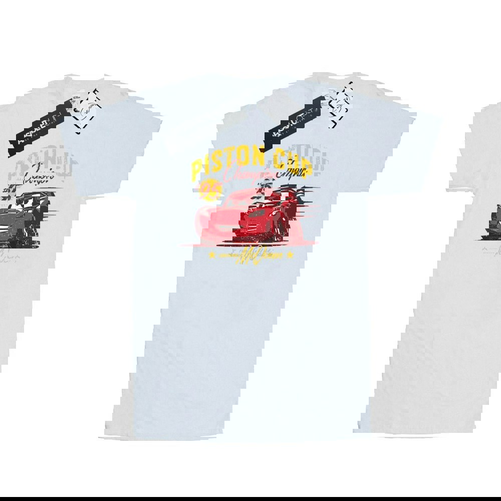 Disney Mens Cars Piston Cup Champion T-Shirt - White