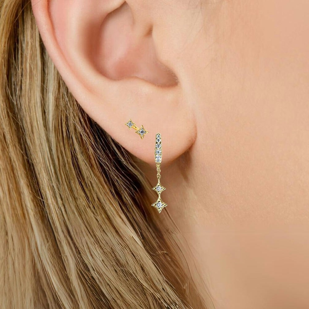 BLOOMTINE Illuminess™ Gold Vermeil Shooting Star Studs