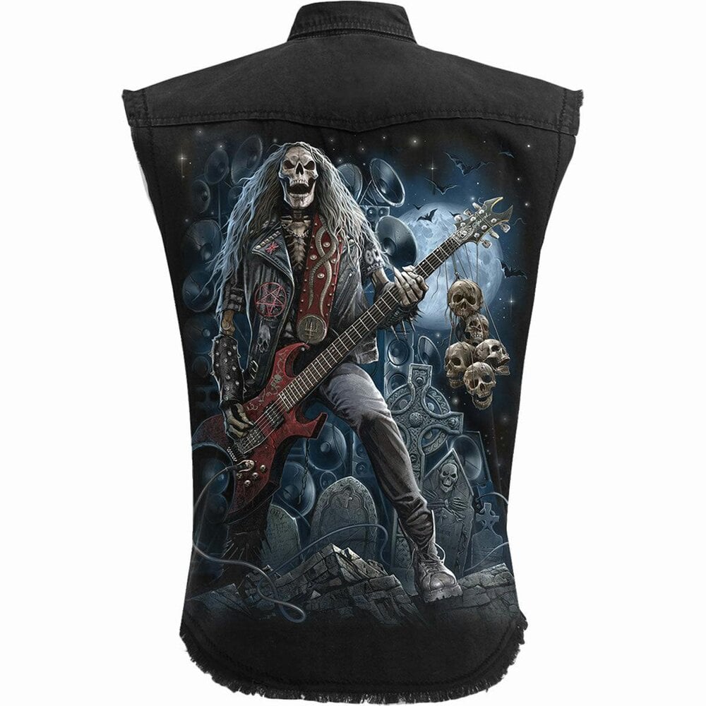 Spiral - GRIM ROCKER - Sleeveless Stone Washed Worker Black