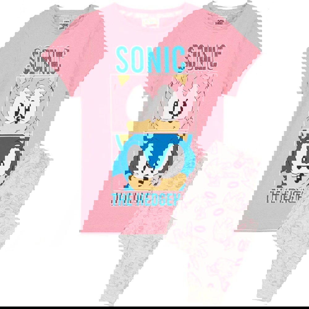 Sonic The Hedgehog Girls Pyjama Set - Pink/Grey