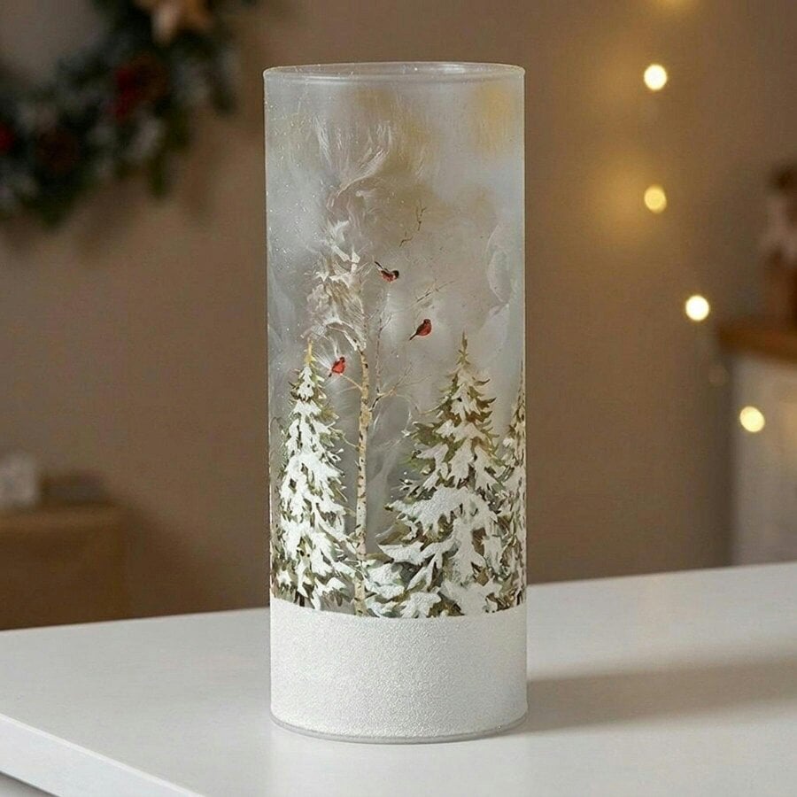 Garden Greatness Snowy Robin Frosted Glass Led Light Statement Light