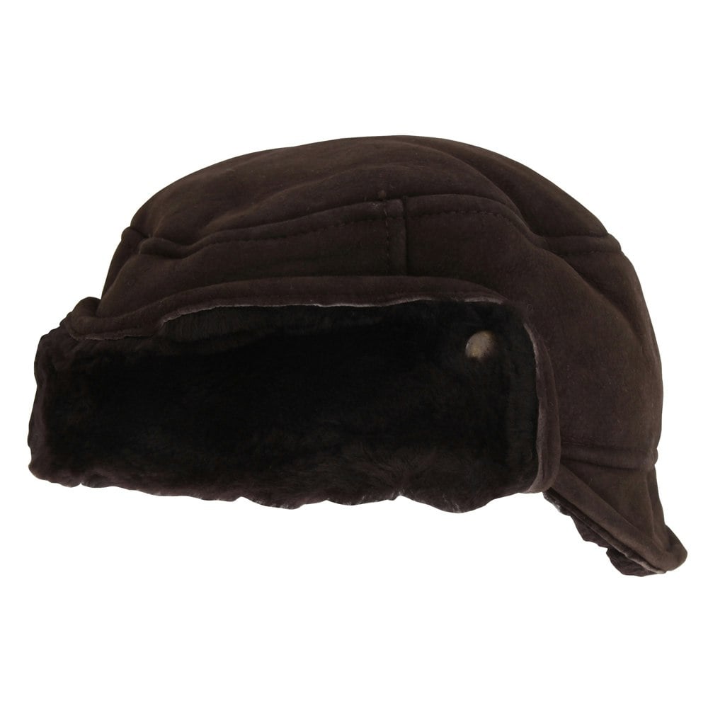 Eastern Counties Leather Mens Caxton Sheepskin Aviator Trapper Hat - Brown