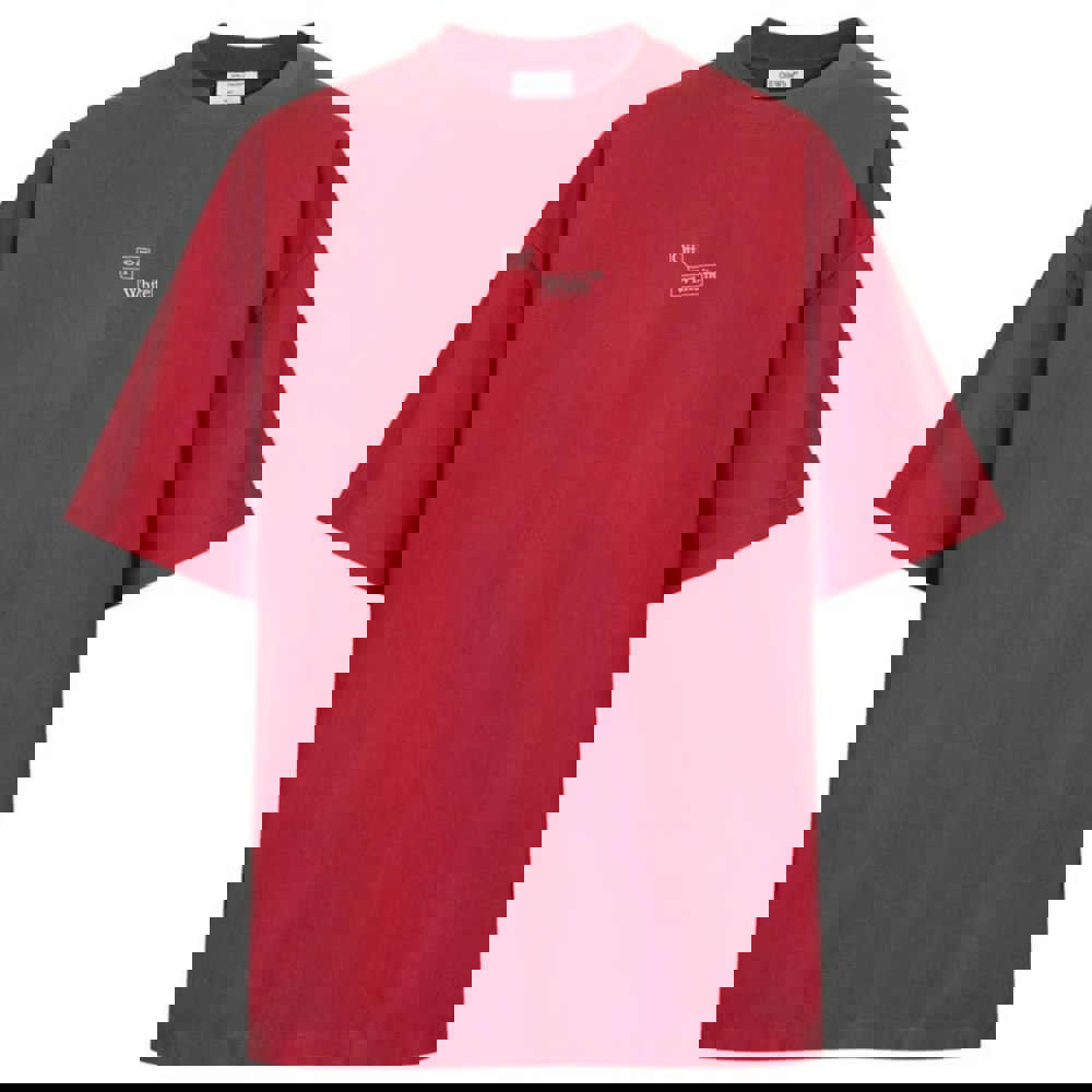 Off-White Blocks Book Oversized Fit Red T-Shirt M