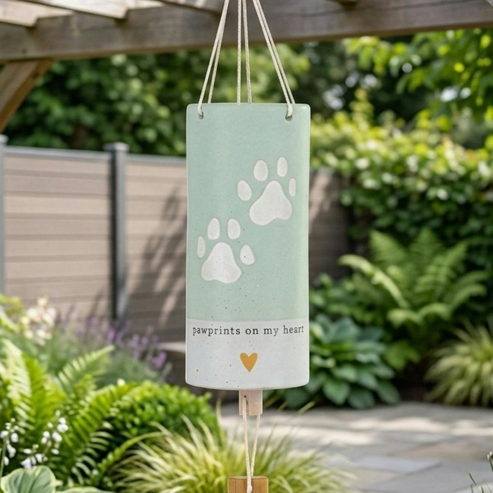 Garden Greatness Playful Paw Prints Hanging Wind Chime