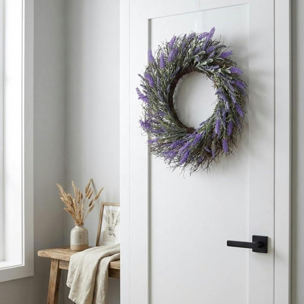 Garden Greatness Hanging Artificial Lavender Door Wreath