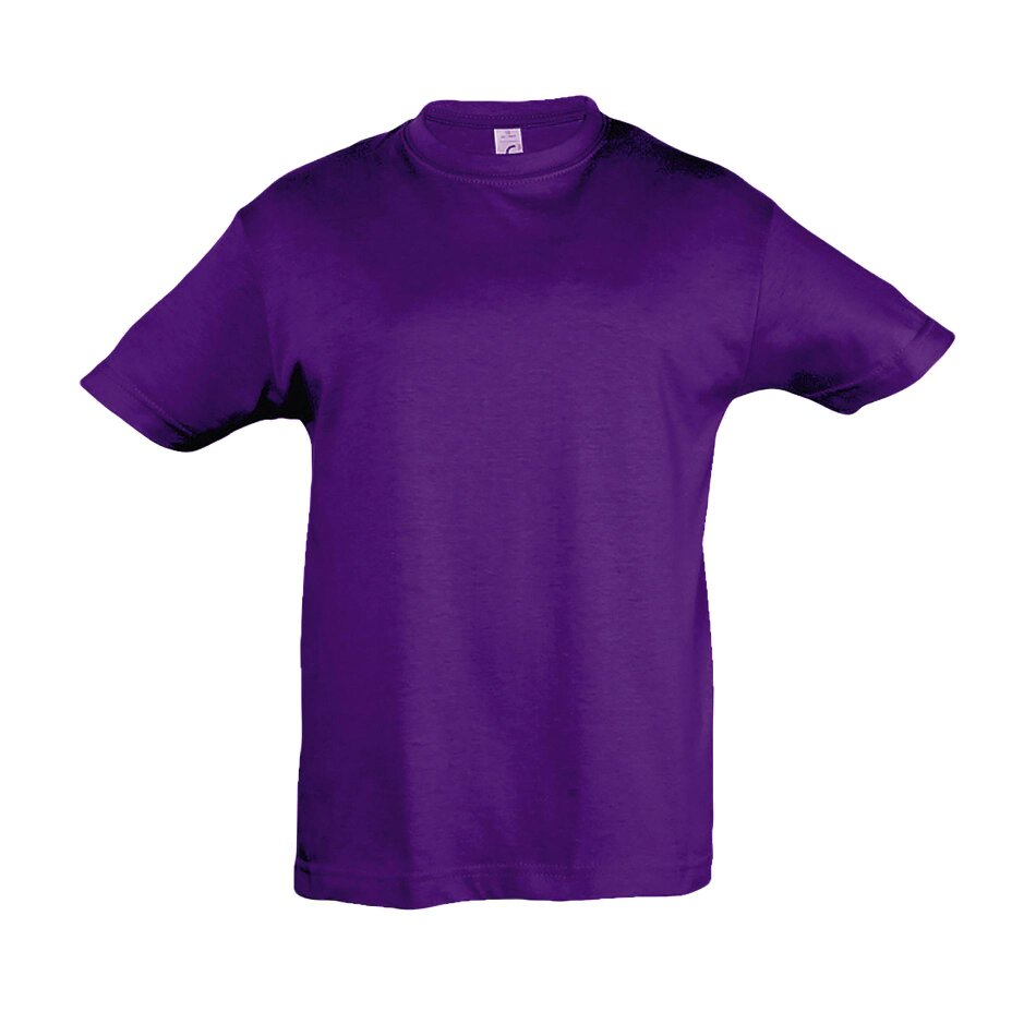 SOLS Kids Regent Short Sleeve T-Shirt - Dark Purple - Dark Purple - 100% Cotton