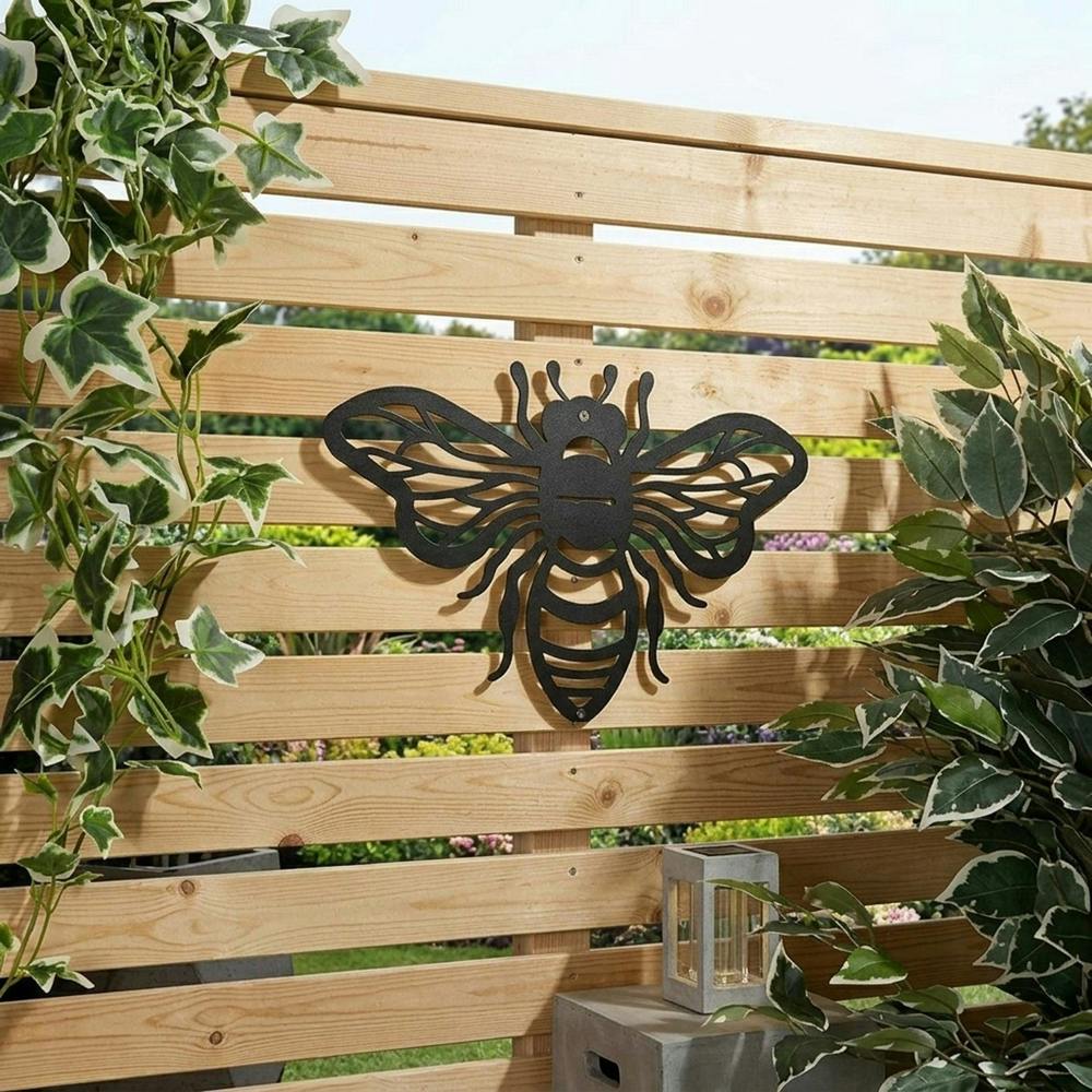 Garden Greatness Lunaria Bumble Bee Solar Garden Wall Art