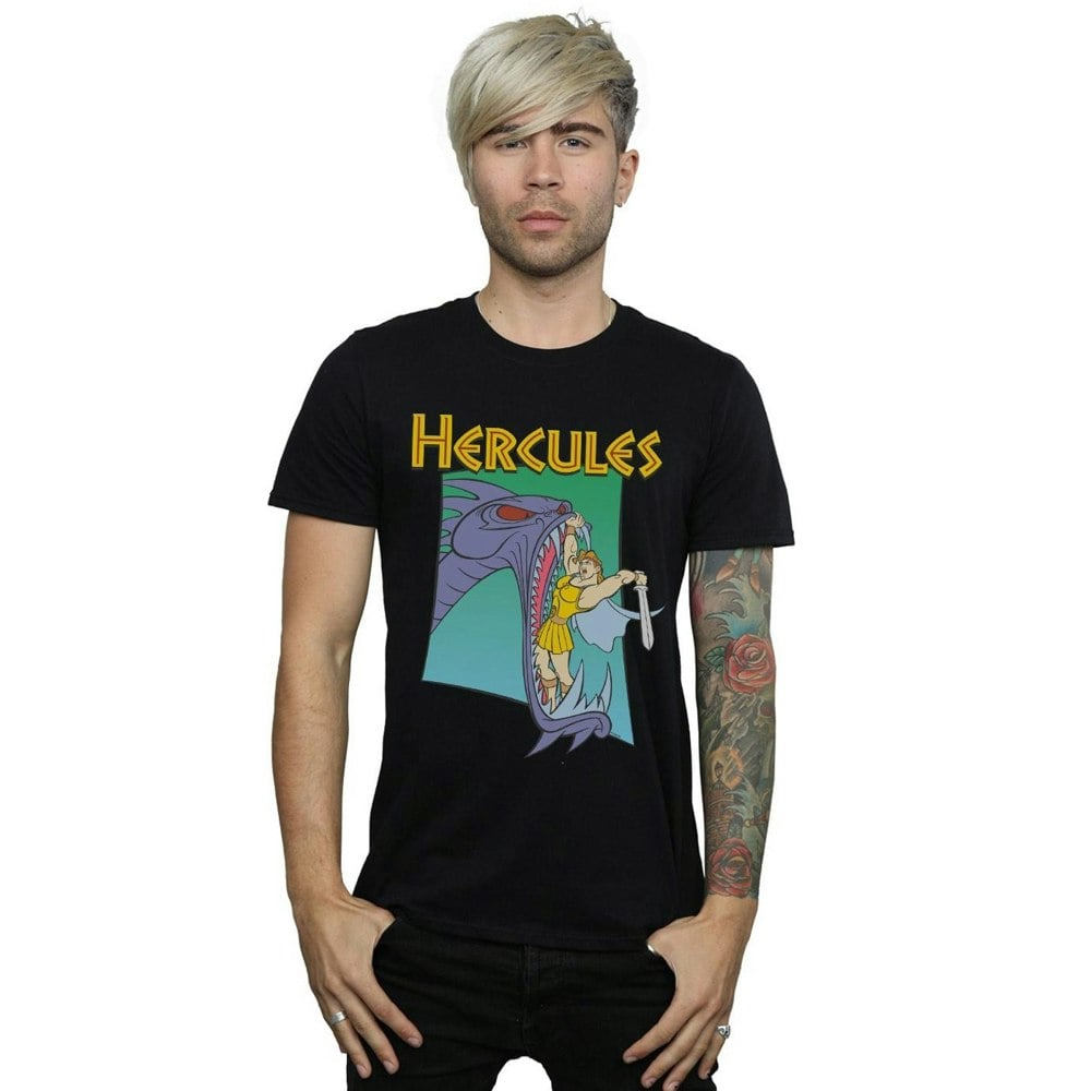 Disney Mens Hercules Hydra Fight T-Shirt - Black