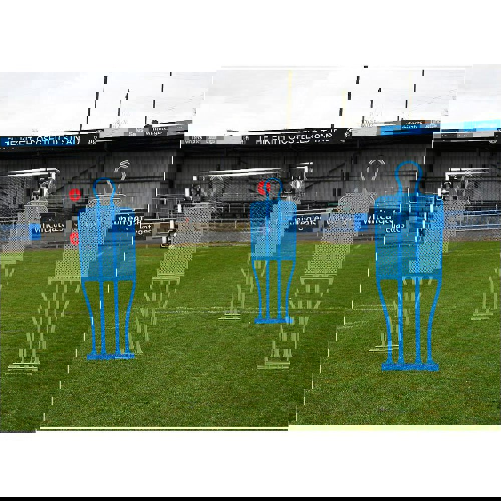 Single 6ft 5 Inch BLUE Football Mannequin - Set Piece Dummy Defender Training