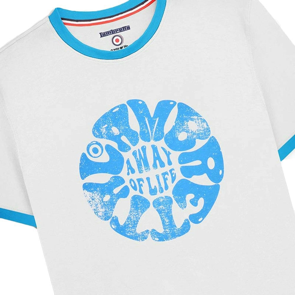 Lambretta Mens SS24 Ringer Festival T-Shirt - White