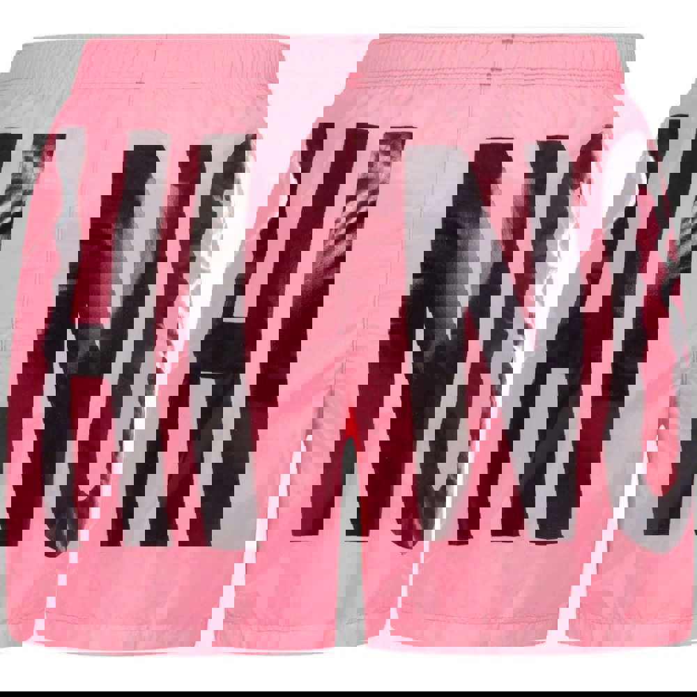 Moschino Brand Print Logo Bright Pink Short Swim Shorts M