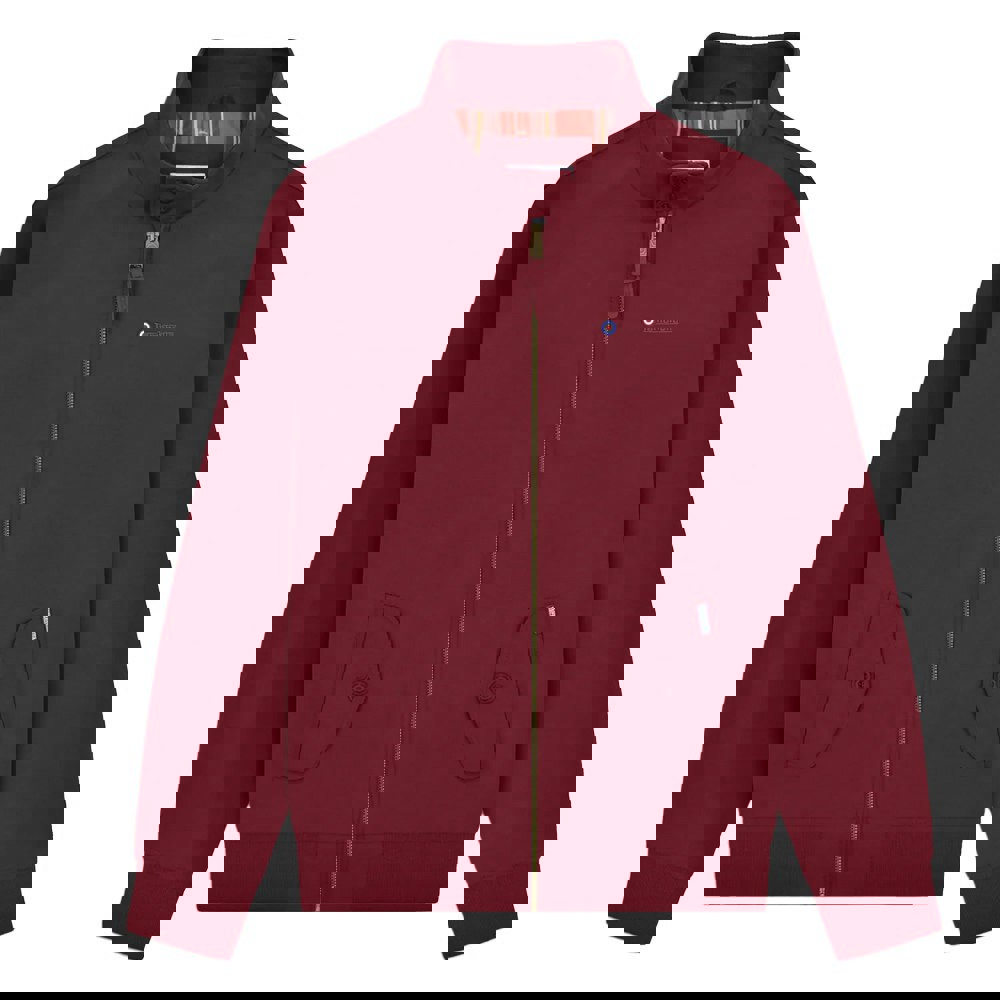 Lambretta Mens Shower Resistant Harrington Jacket - Burgundy