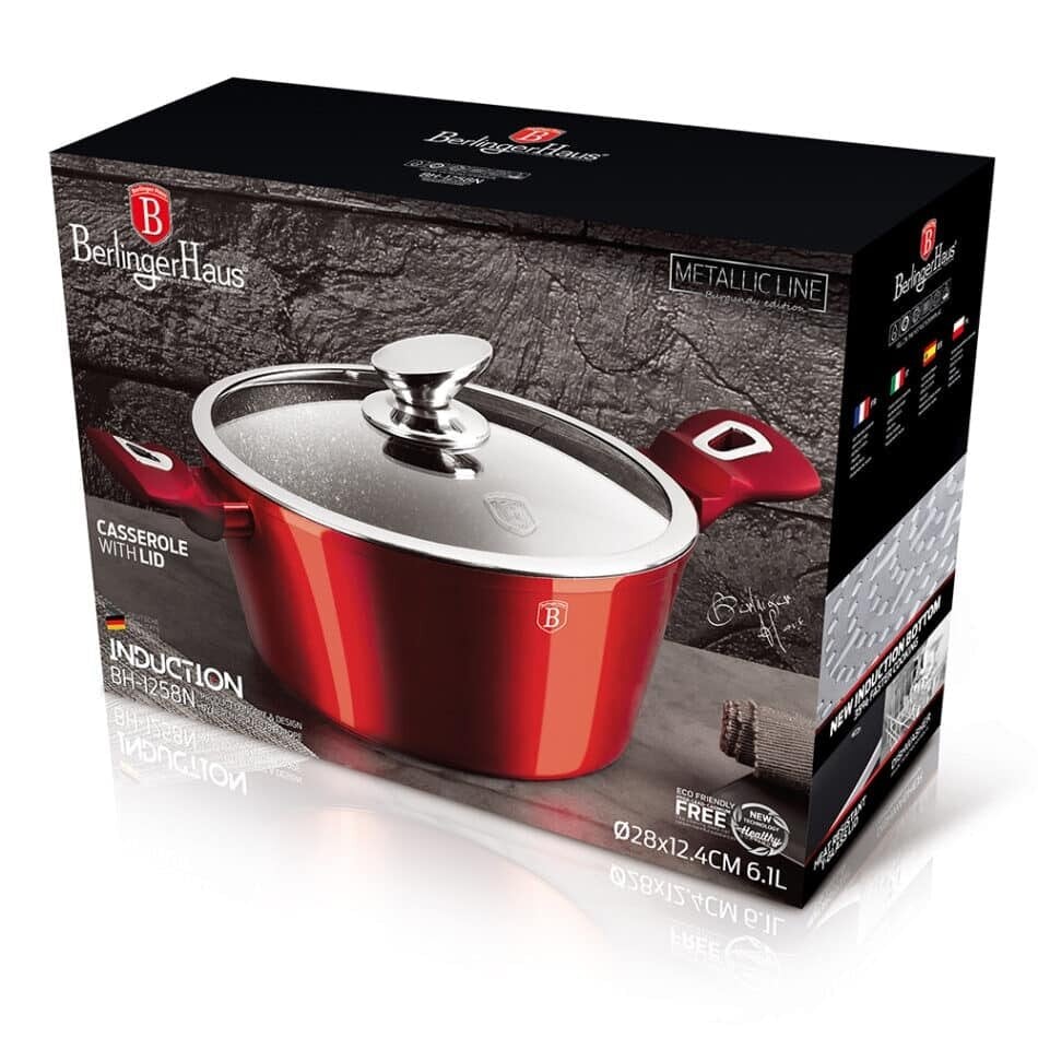 Berlinger Haus Burgundy Metallic Casserole | Forged Aluminum Cookware