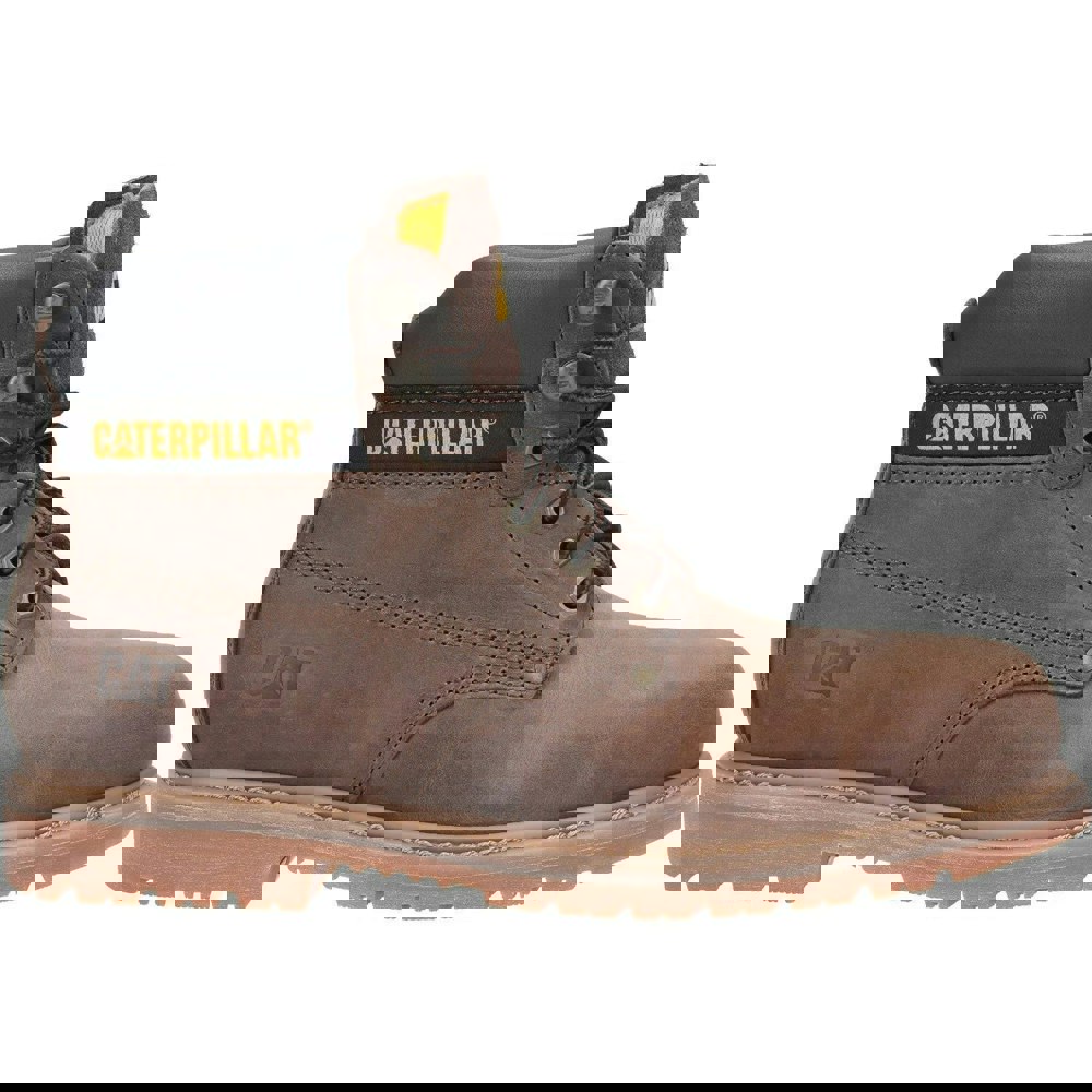 Caterpillar Mens Powerplant S3 Leather Safety Boots - Brown
