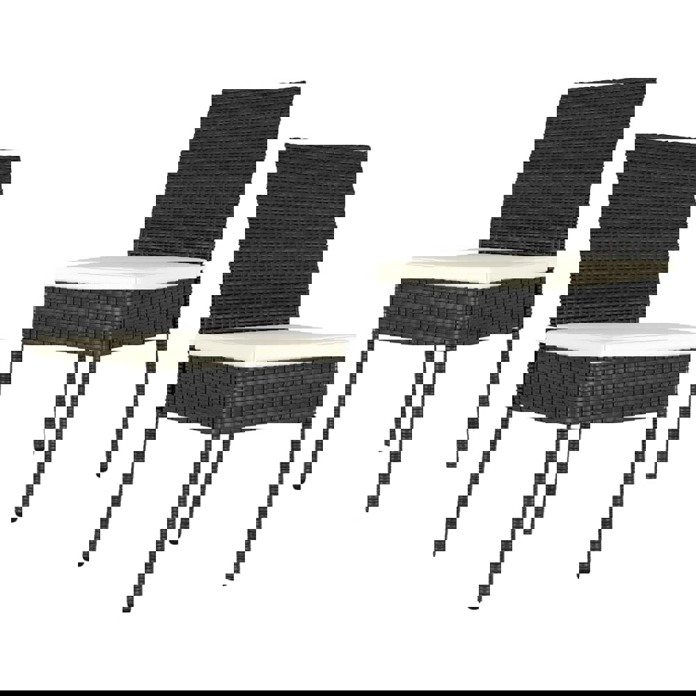 Berkfield Garden Dining Chairs 2 pcs Poly Rattan Black