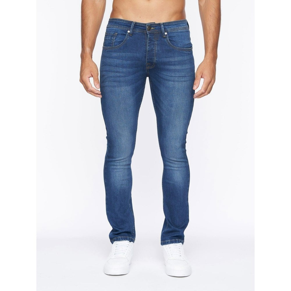 Crosshatch Mens Buraca Slim Jeans - Stone Wash