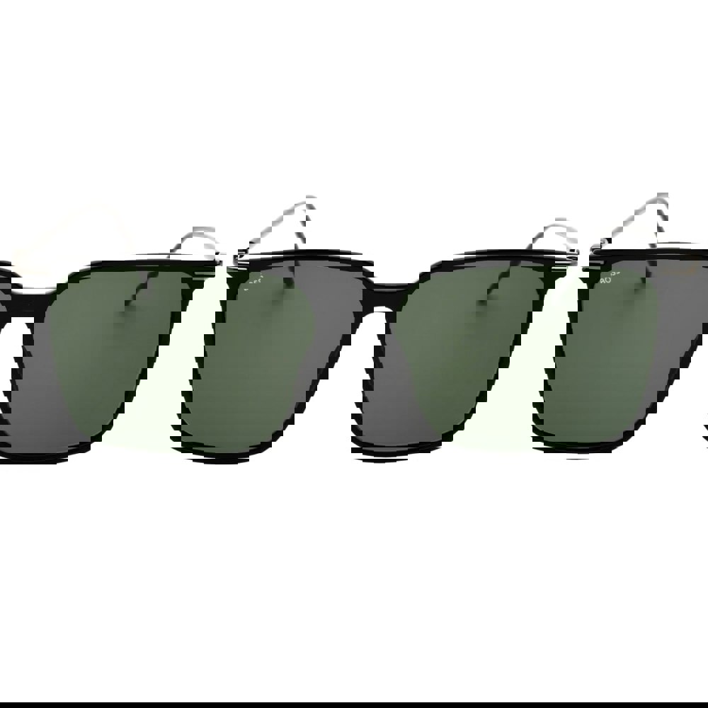 Hugo Boss Green Lens Thin Legs Black Sunglasses One Size