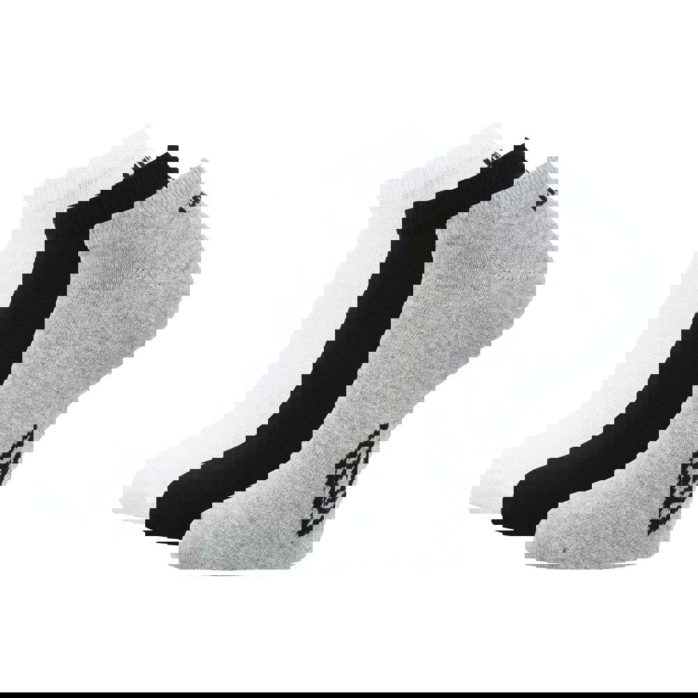 Umbro Unisex Adult Logo Trainer Socks (Pack of 3) - White/Black/Grey
