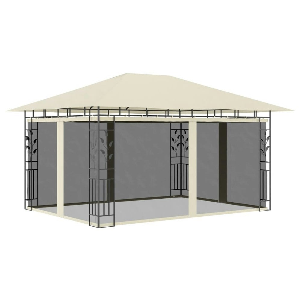 Berkfield Gazebo with Mosquito Net 4x3x2.73 m Cream 180 g/ma_