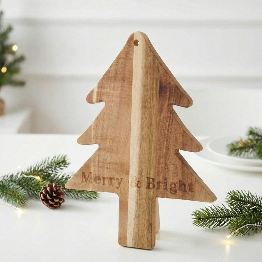 Garden Greatness Acacia Wood Tree Shaped Serving Board