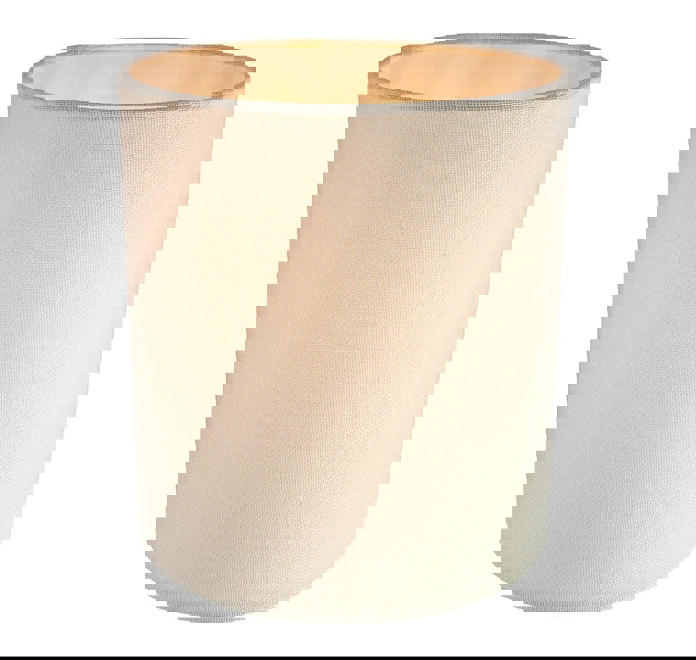 Contemporary and Elegant Soft Cream Linen Fabric 18cm High Cylinder Lamp Shade Image 1