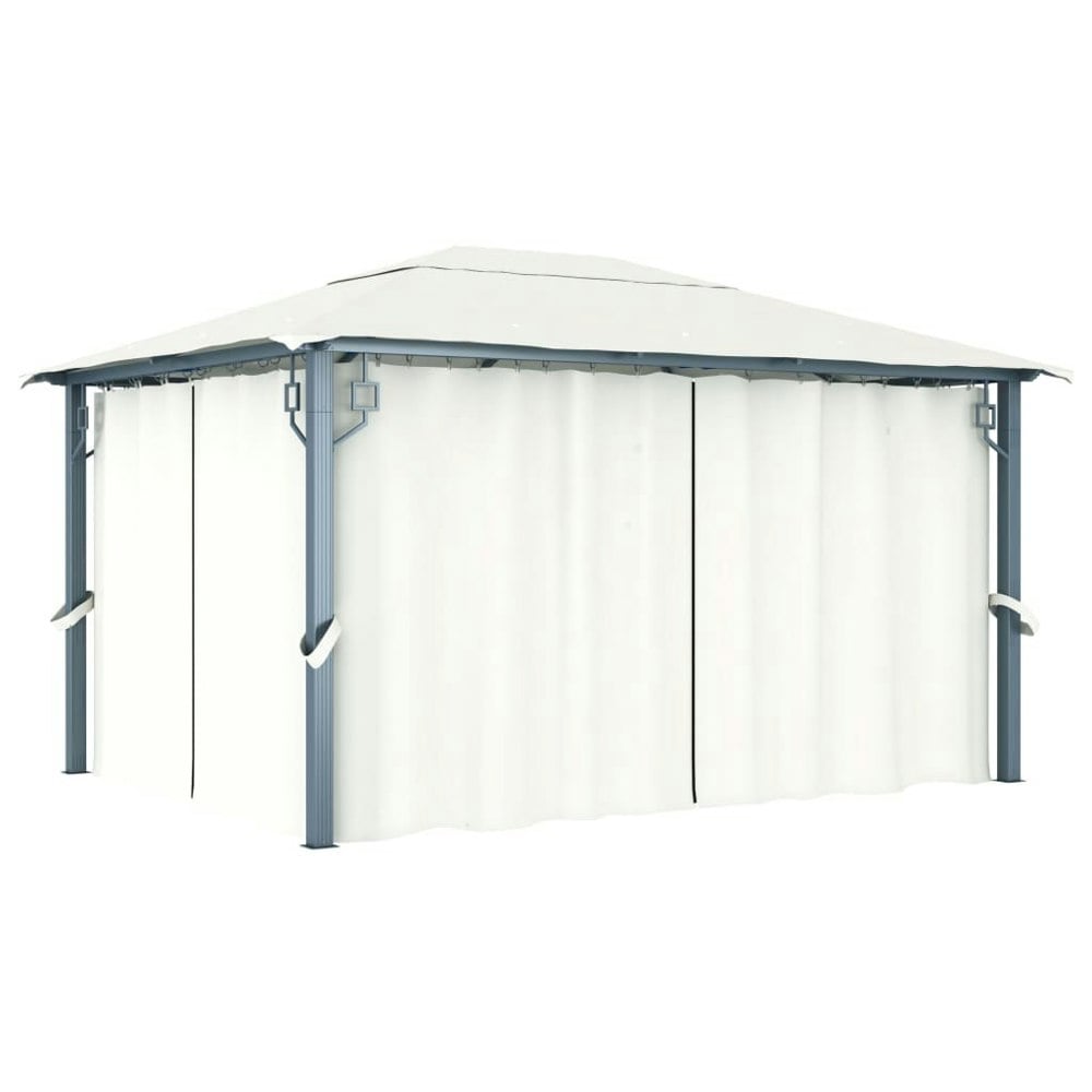 Berkfield Gazebo with Curtain 400 x 300 cm Cream Aluminium