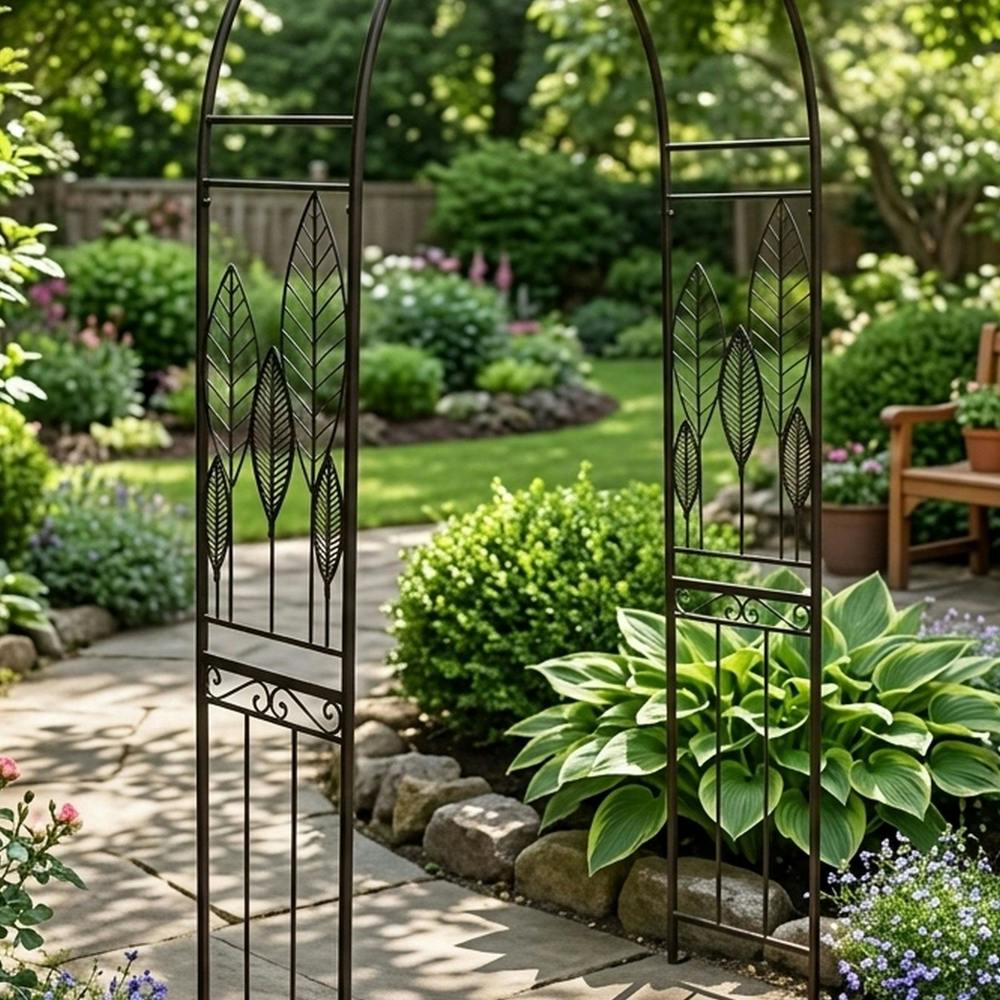 Garden Greatness Helix Rustic Leaf Outdoor Garden Arch