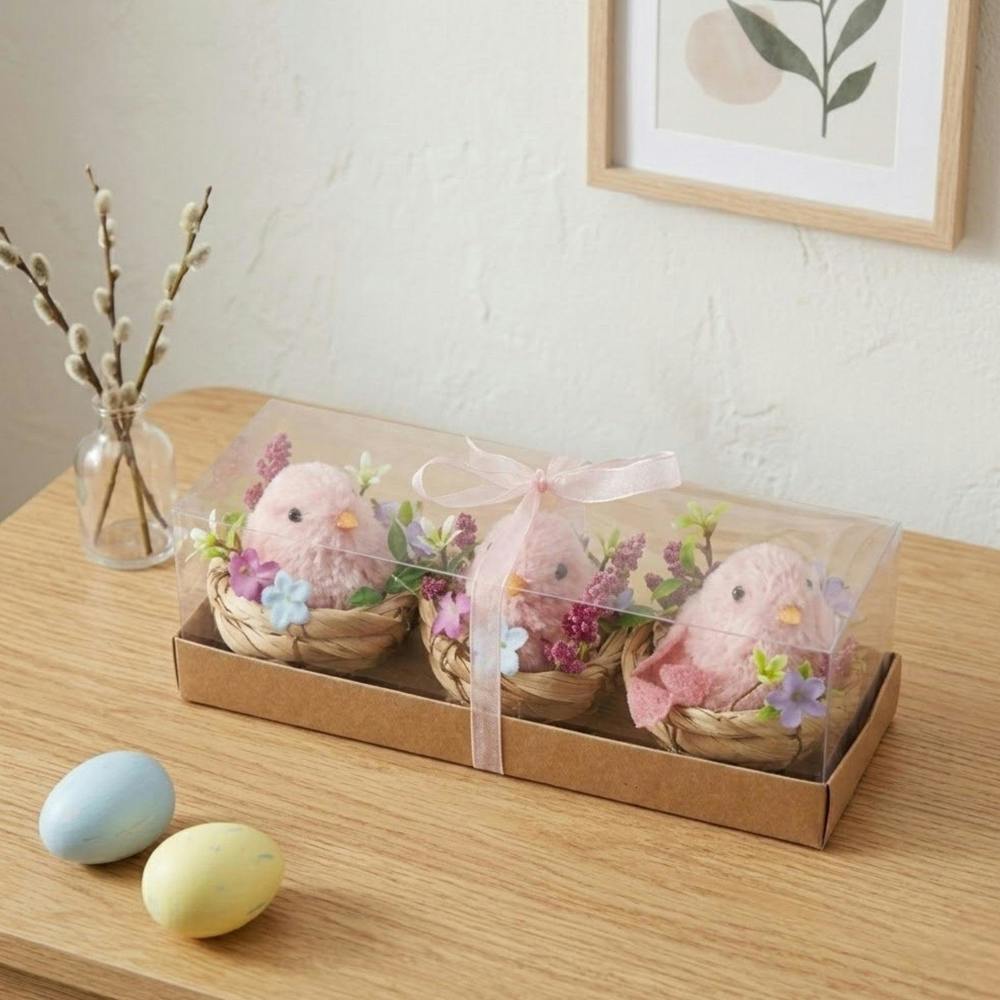 Garden Greatness Springtime Three Birds In Nests Decoration
