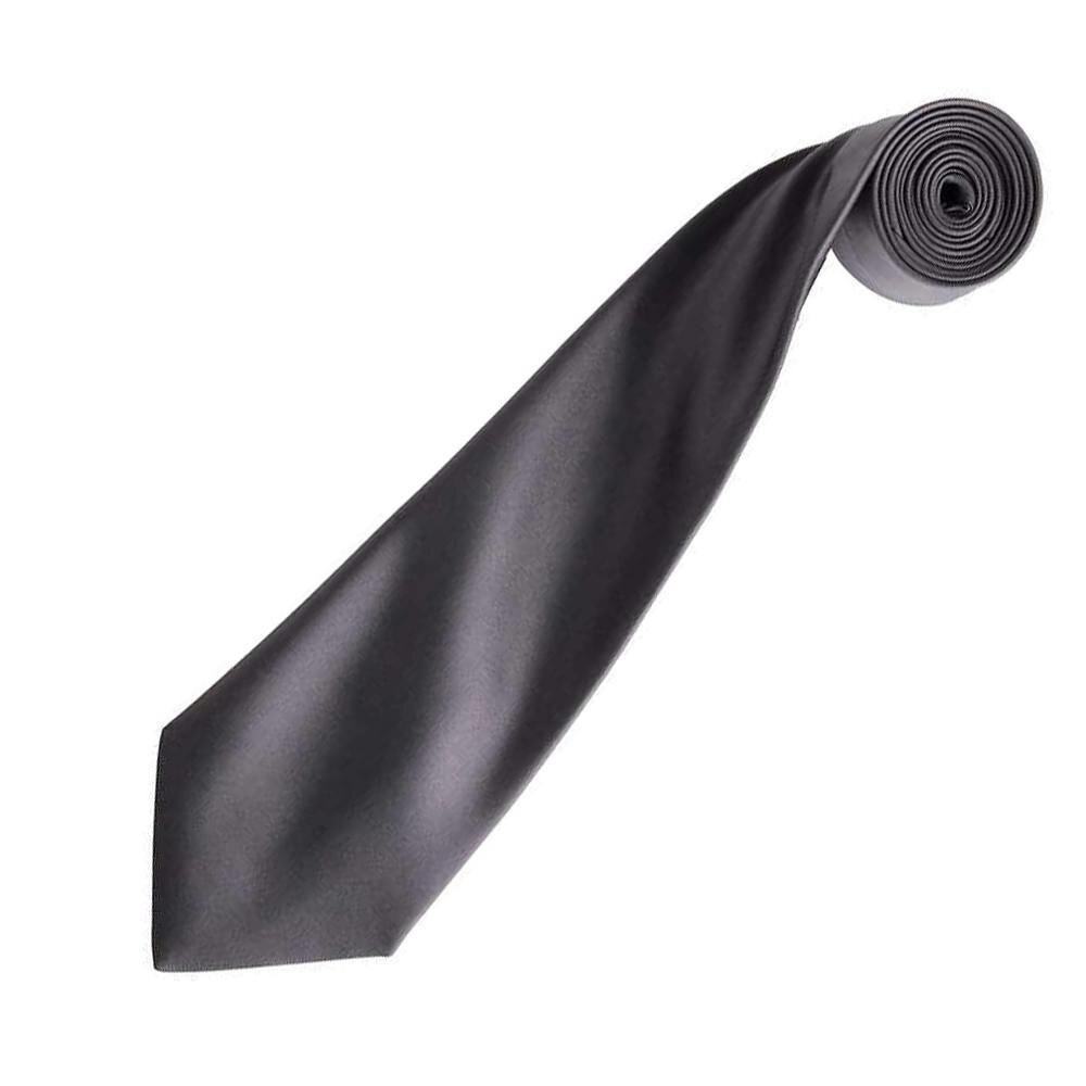 Premier Unisex Adult Colours Satin Tie - Dark Grey