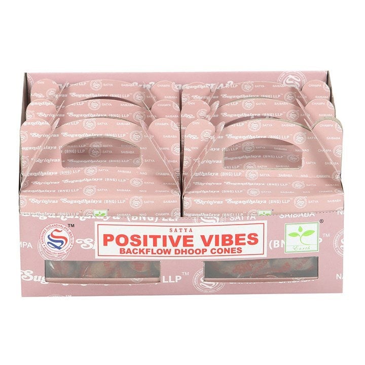 Serano 12 Packs of Positive Vibes Backflow Dhoop Incense Cones by Satya