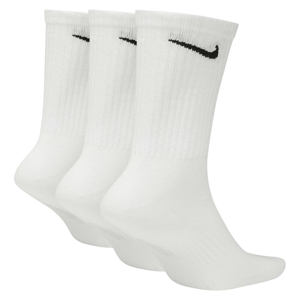 Nike Everyday White Socks Lightweight Dri Fit Crew Sports Socks 3 Pack