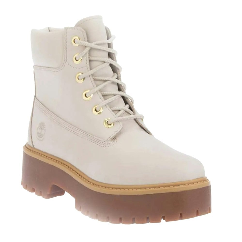Timberland Womens Leather Lace Up Waterproof Ankle Boots - Off White