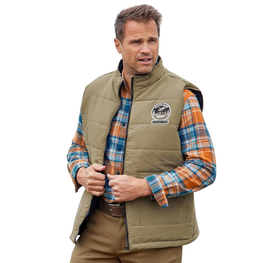 Atlas For Men Mens Quilted Gilet - Taupe