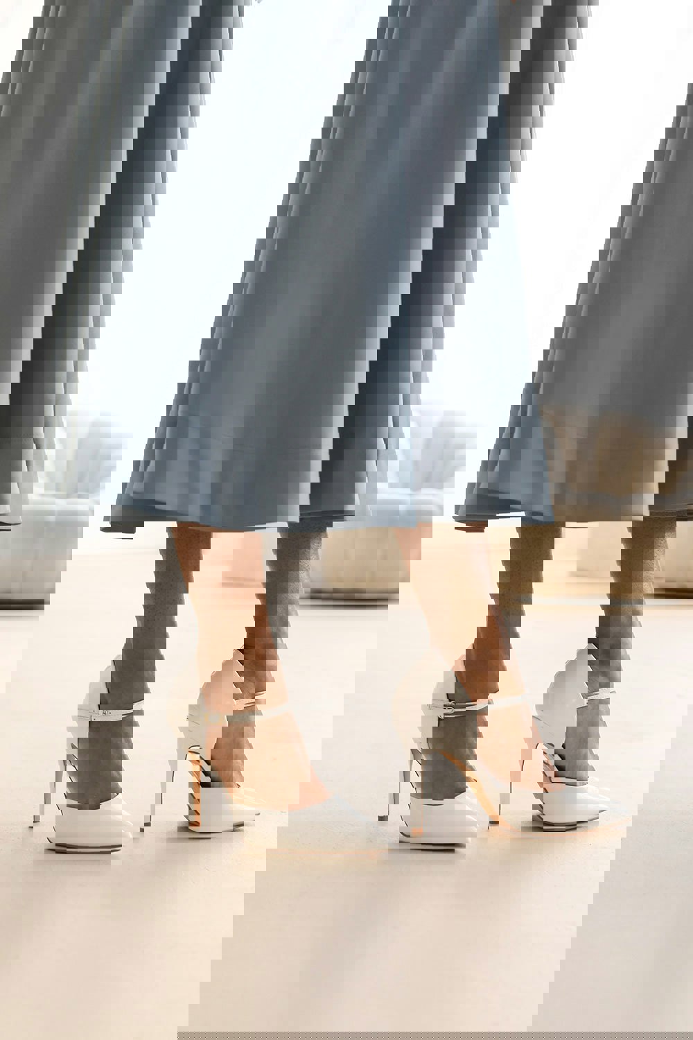 Where's That From Cassidy Mid High Heels With Pointed Toe in White Faux Leather
