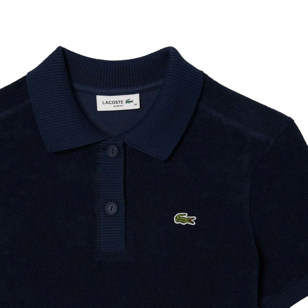 Lacoste Womens/Ladies Terrycloth Slim Polo Shirt - Blue