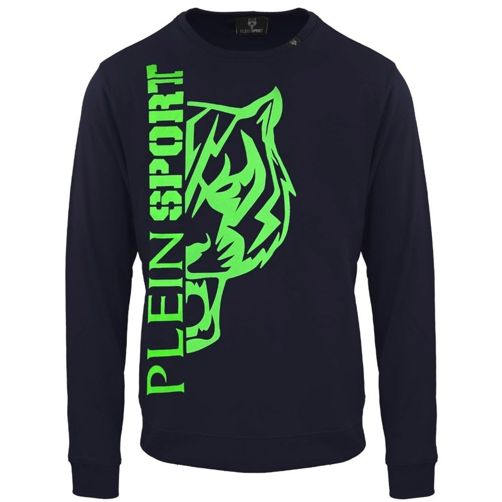 Plein Sport Large Tiger Logo Navy Blue Jumper S