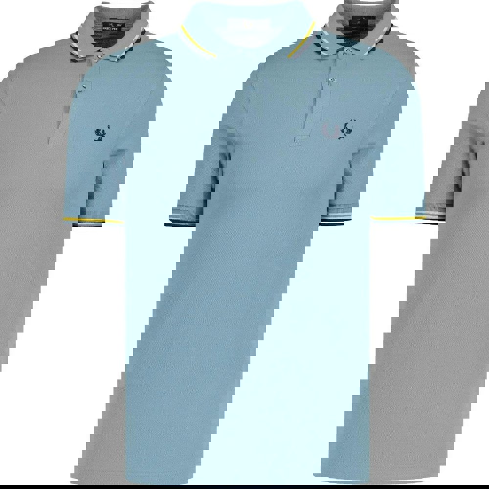 Fred Perry Twin Tipped Ash Blue Polo Shirt XS