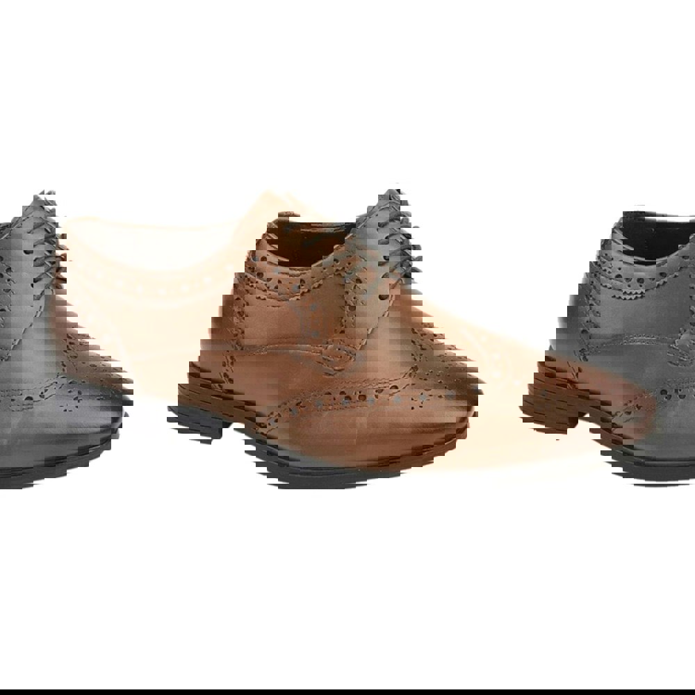 Roamers Mens Softie Leather Brogues - Brown