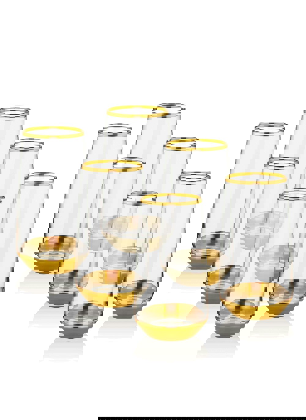Rozi Glam Collection Gold Highball Glasses (Set of 6)