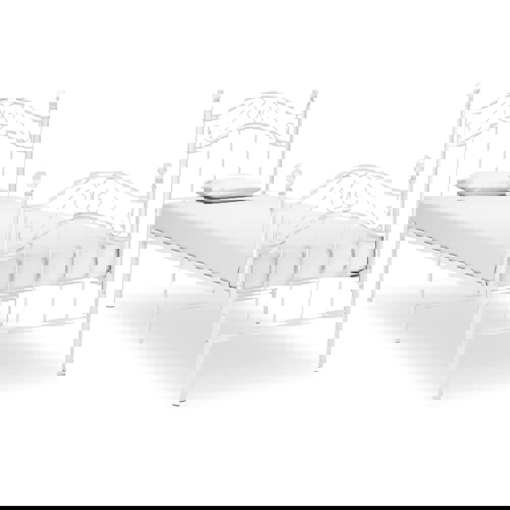 Berkfield Bed Frame White Metal 90x200 cm