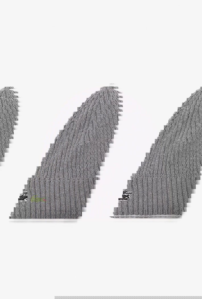 Lacoste Men's Rib Knit Brushed Wool Beanie