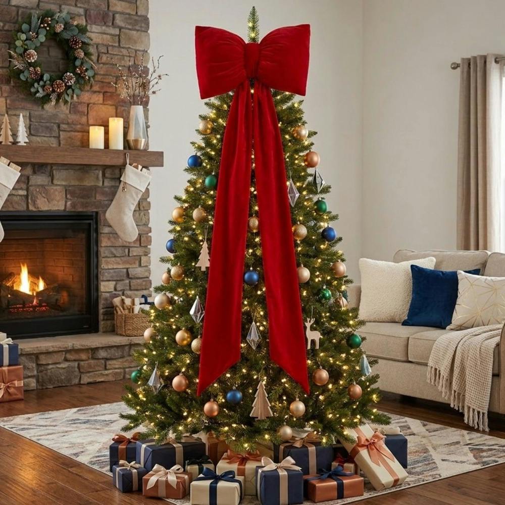 Garden Greatness 5.3FT Hanging Festive Fabric Long Decorative Bow