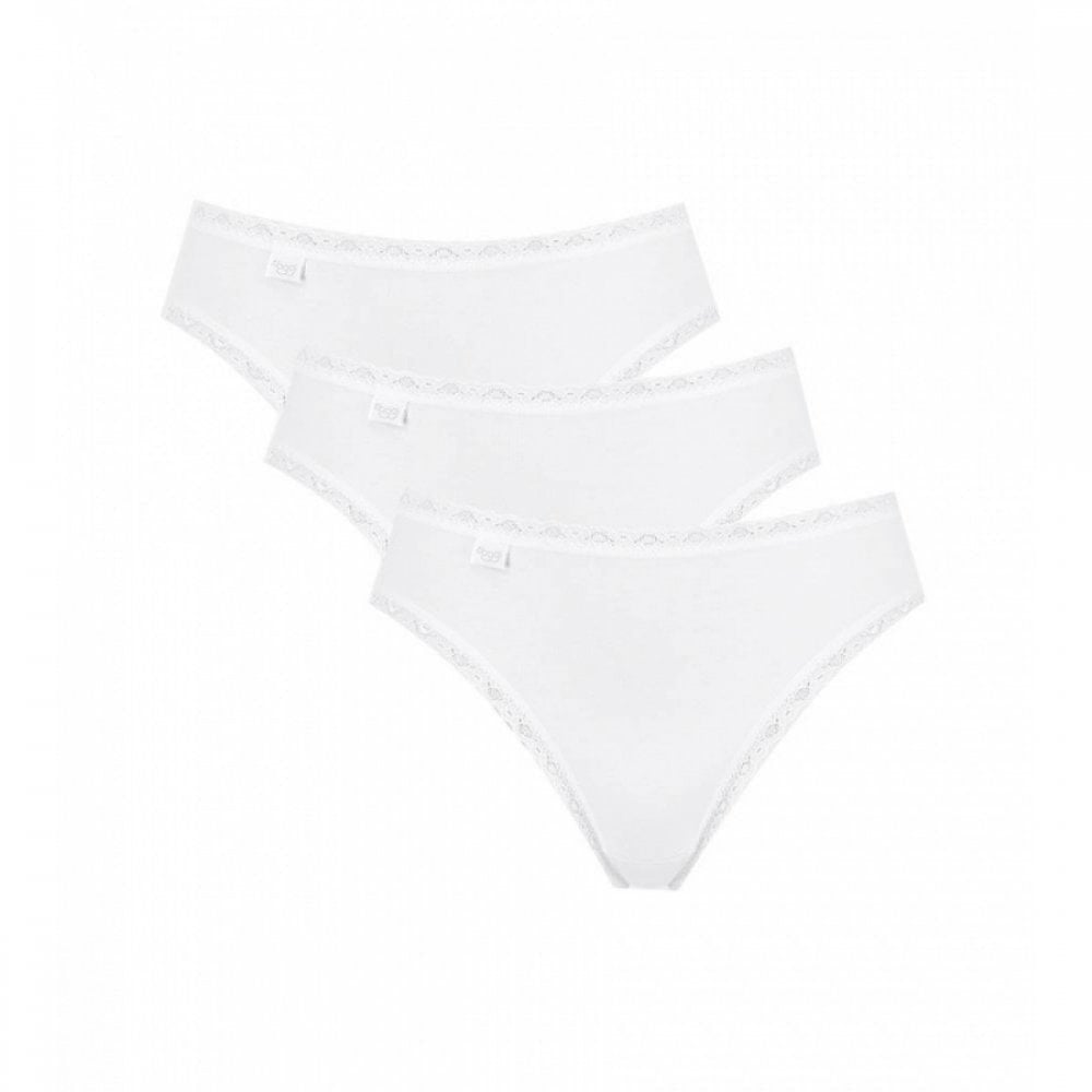 Sloggi 24/7 3-Pack Cotton Lace Tai Brief, White
