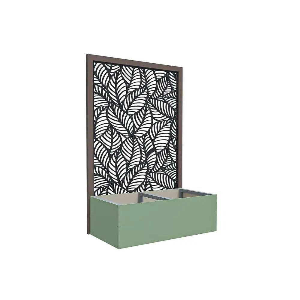 Dunster House Green Garden Bed Planter with Decorative Screen 1200mm x 600mm x 400mm